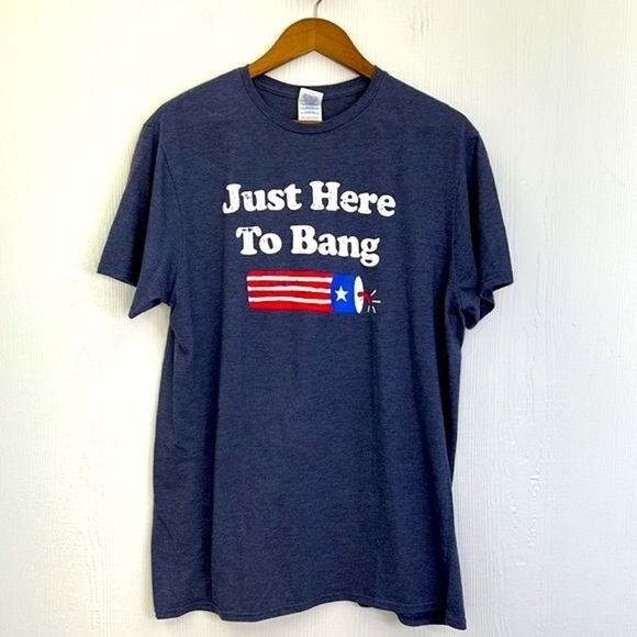 Delta - Just Here To Bang Navy Firecracker Graphic Short Sleeve T Shirt Size L - Picture 6 of 8